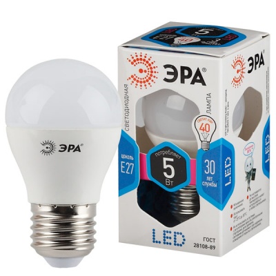 Лампа LED ЭРА P45-5w-840-E27